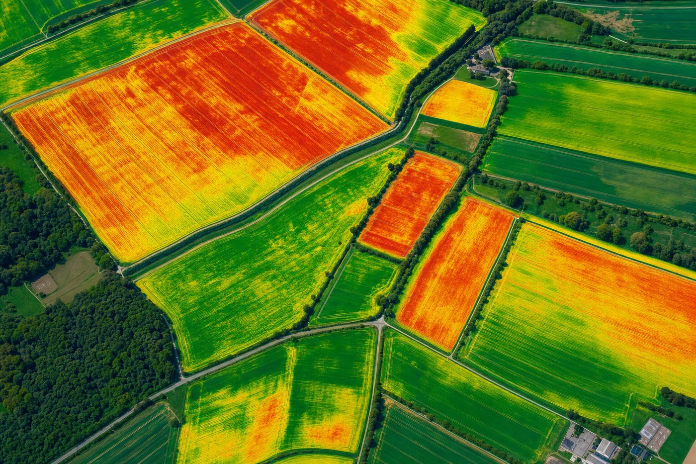NDVI crop health map showing vegetation index data